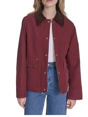 Levi's Burgundy Utility Jacket with Brown Corduroy Collar